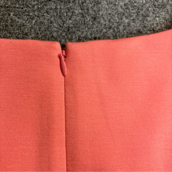 RSVP by TALBOTS Coral Ponte Knit Embroidered Flounce Sheath Dress Sz 6 - Picture 7 of 8